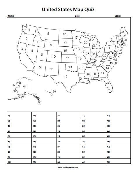 History of MAP The 50 States Map Quiz